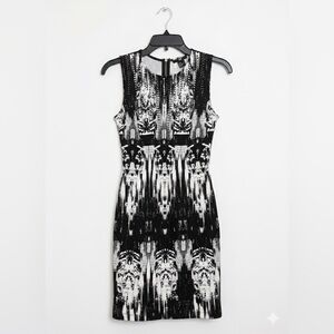 H&M Black and White Abstract Mini Dress